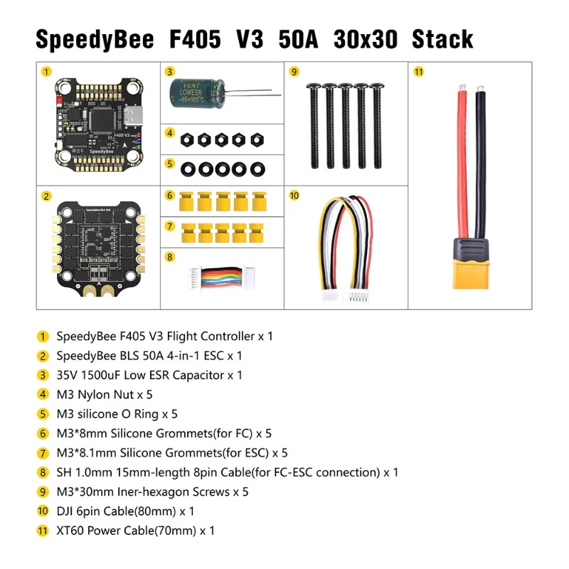 SpeedyBee F405 V3/V4 FC ESC St - đánh giá và giá Speedybee F405 V4 Bls 55A Stack